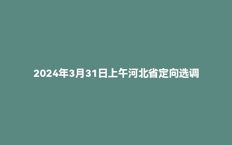 2024年3月31日上午河北省定向选调生面试题