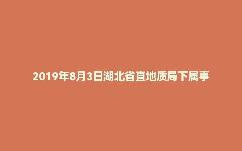 2019年8月3日湖北省直地质局下属事业单位面试真题