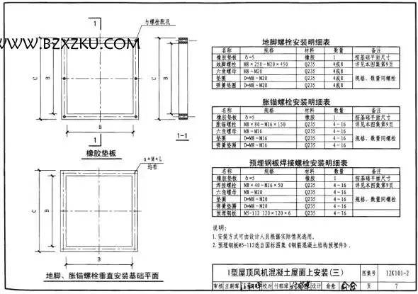 12K101- 2 图集免费下载 -12K101- 2 屋顶风机安装图集下载