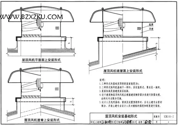 12K101- 2 图集免费下载 -12K101- 2 屋顶风机安装图集下载