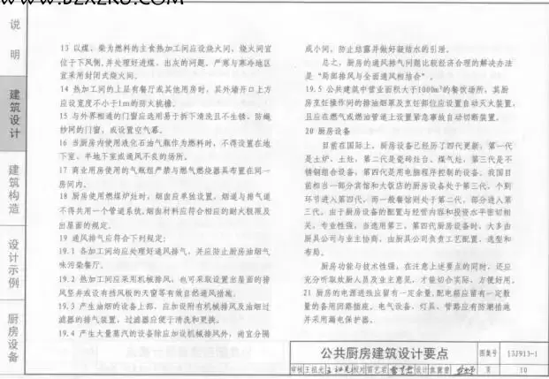 13J913- 1 图集下载 -13J913- 1 公共厨房建筑设计与构造图集下载