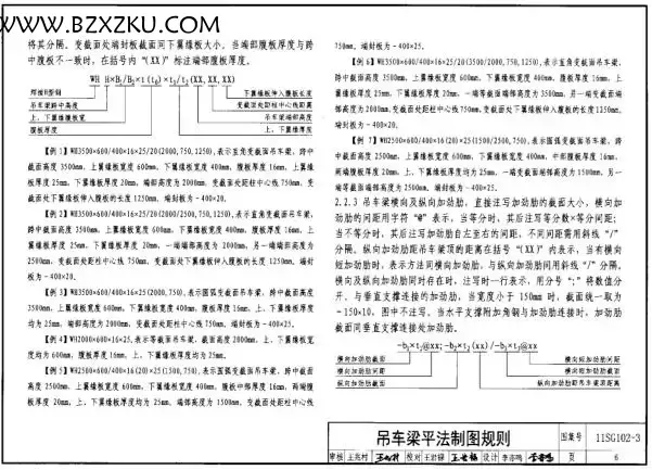 -11SG102- 3 钢吊车梁系统设计图平面表示方法和构造详图图集下载