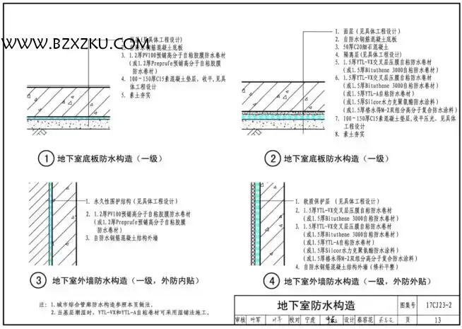 17CJ23- 2 图集 PDF 免费下载 -17CJ23- 2 自粘防水材料建筑构造 (二) 下载
